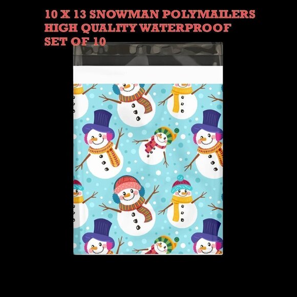 SNOWMEN POLYMAILERS 10 X 13 NEW - Picture 1 of 2